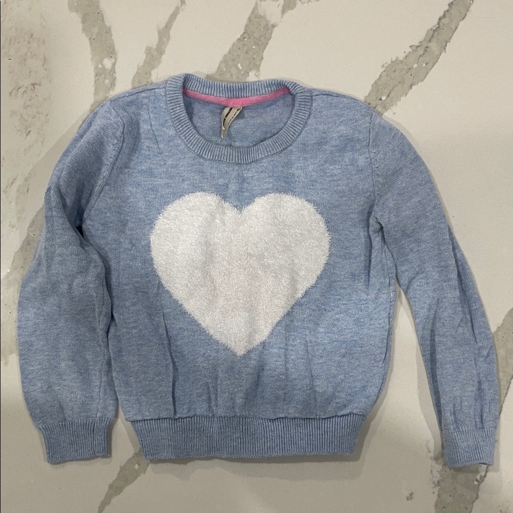 Young Dimension size 3/4 years Blue Sweater with Heart Design